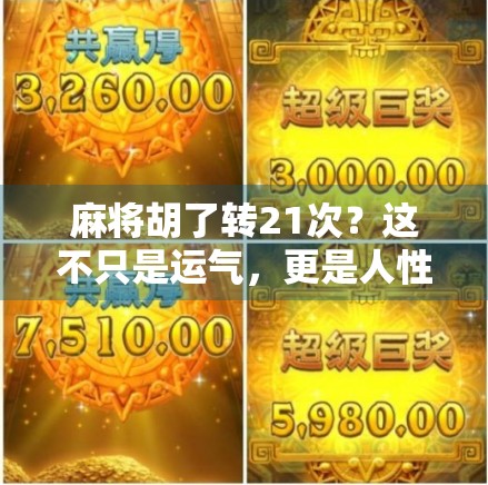 麻将胡了转21次?这不只是运气,更是人性的镜子!