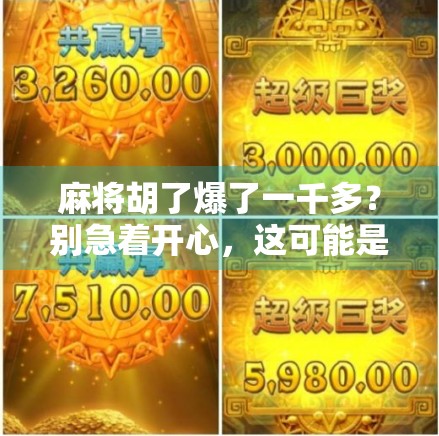 麻将胡了爆了一千多？别急着开心，这可能是你人生中最贵的一局！