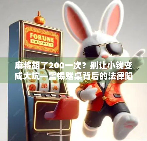 麻将胡了200一次?别让小钱变成大坑—警惕赌桌背后的法律陷阱! 麻将胡了200一次?别让小钱变成大坑—警惕赌桌背后的法律陷阱!