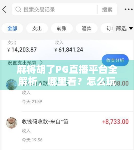 麻将胡了PG直播平台全解析,哪里看?怎么玩?一文带你玩转线上麻将新潮流!